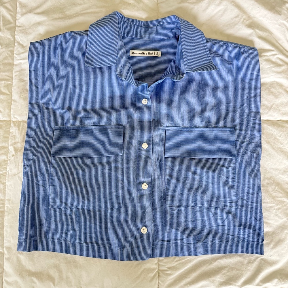 Abercrombie & Fitch Dark Blue Pinstripe Shirt